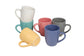 6 Piece Stoneware Color Mugs Set 360 ml