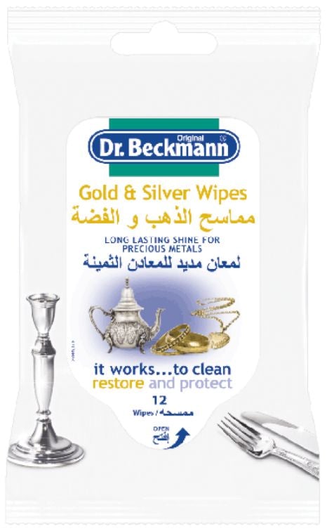Gold & Silver Wipes (12 sheets)- Dr. Beckmann – Baitkomstore