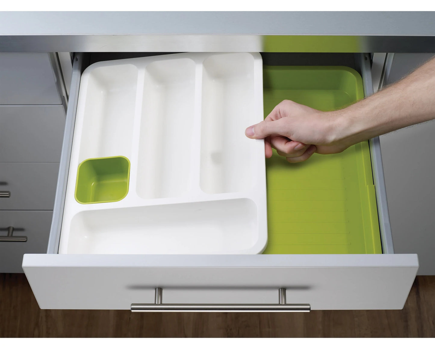 DrawerStore™ Expandable Cutlery Tray (Green)- Joseph Joseph