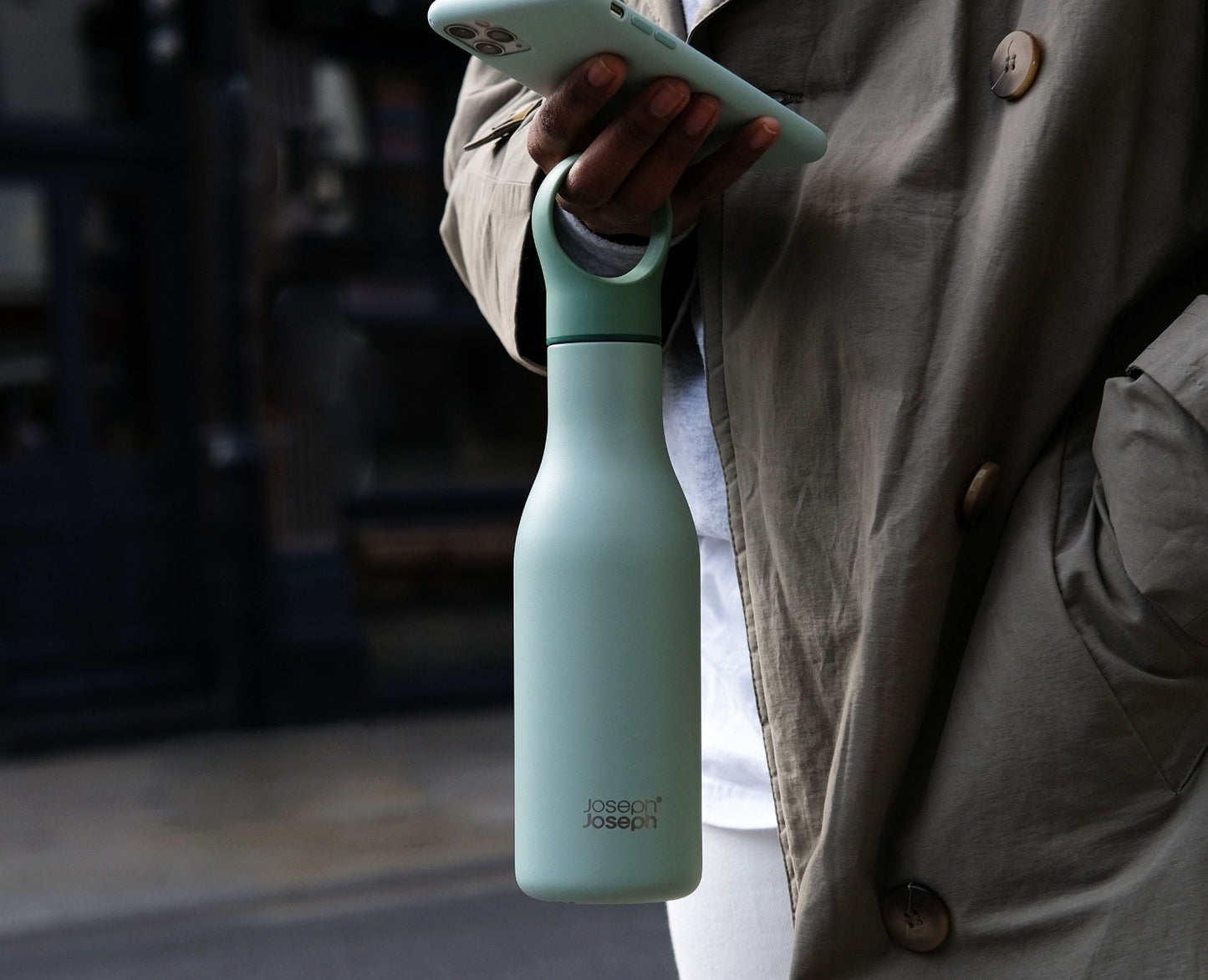 Loop™ 500ml Stainless-steel Vacuum Insulated Water Bottle Green- Joseph Joseph