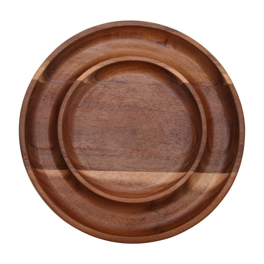 Round Wooden Fruit Tray 28 cm / 11" - Vague