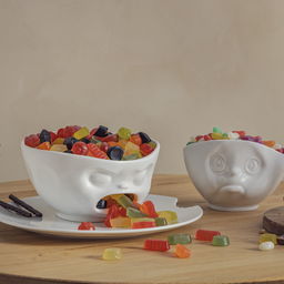 1000ml Bowl with a hole "Barfing" white- 58Products
