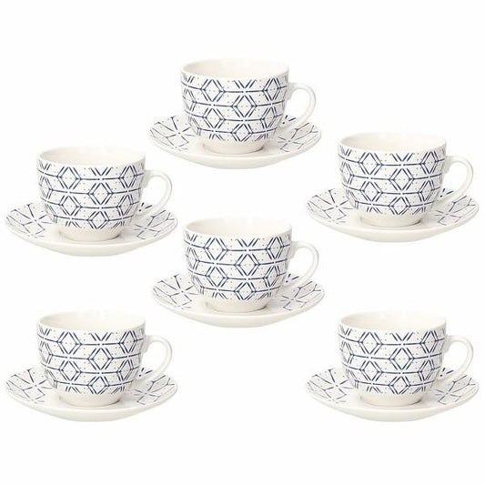 6 Tea Set Cup & Saucer Down Town- Tognana