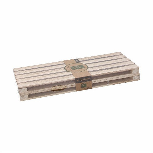 2 Set Of Wooden Display/ Trays 30*12cm Natural Love- Tognana