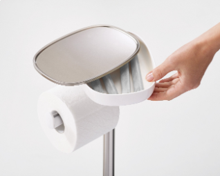 EasyStore™ Plus Toilet Paper Holder with Flex™ Steel Toilet Brush- Joseph Joseph