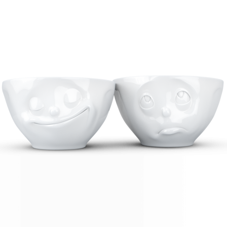 200ml Bowl set no.2 “Happy & Oh please” White- 58Products